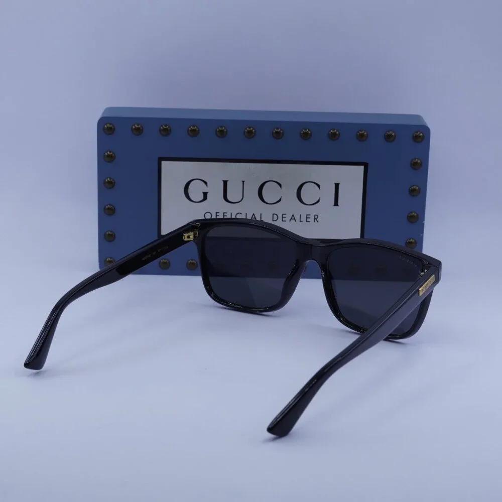 Gucci GG0746S 001 Square Sunglasses - Black / Grey